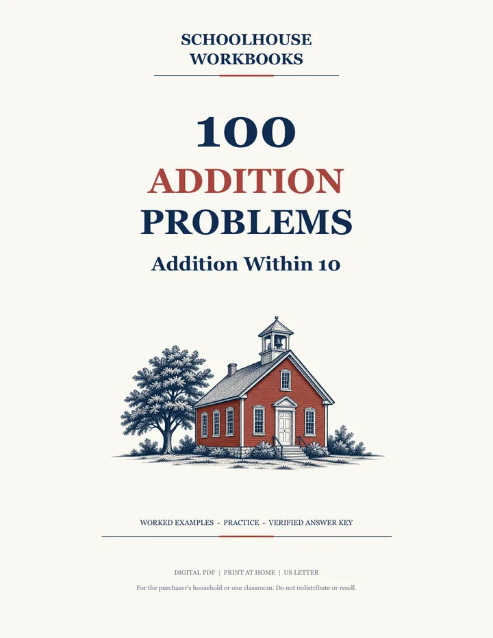 Cover page for 100 Addition Problems